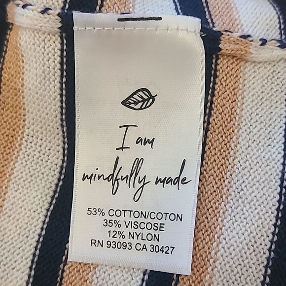 Nic+Zoe Vital Striped Sweater Tank Cream, Black, Mustard, Tan Size L - Picture 13 of 15